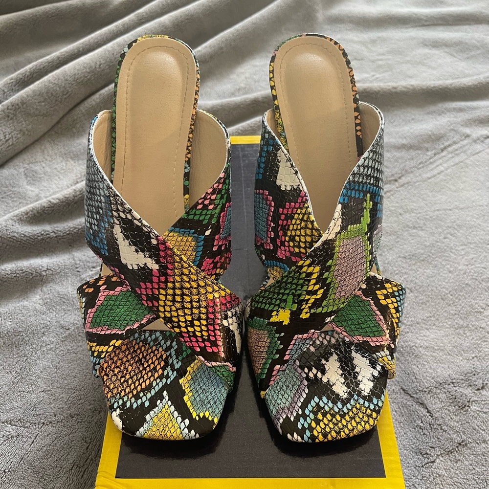 Snakeprint Mule Sandal